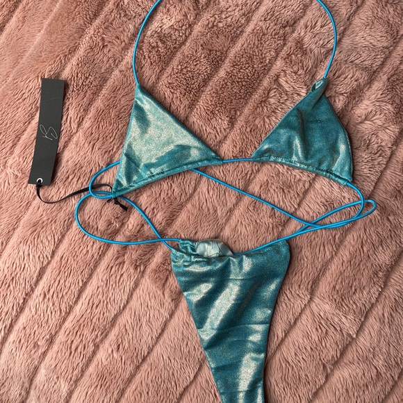 Sel Doval metallic teal tinikini - Picture 1 of 3